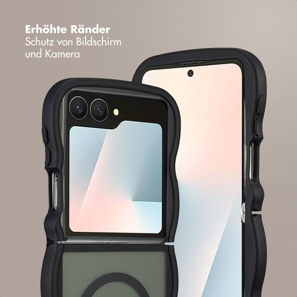 Selencia Wavy Backcover mit MagSafe Samsung Galaxy Z Flip 7 - Schwarz