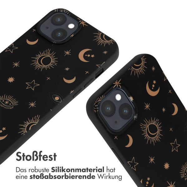 imoshion SilikonHülle design mit Band Apple iPhone 15 Plus - Sky Black