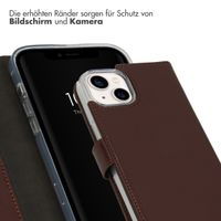 Selencia Echtleder Klapphülle für das iPhone 14 - Braun