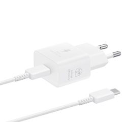 Samsung ﻿Original 25W Efficiency Adapter mit USB-C- auf USB-C-Kabel - 1 Meter - Weiß