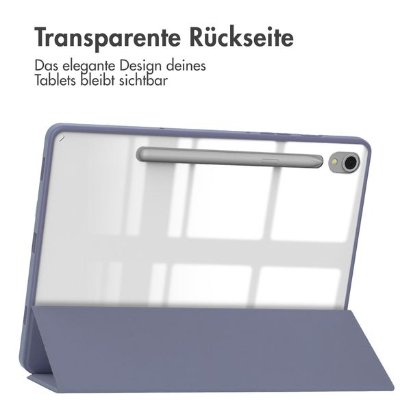 imoshion Trifold Hardcase Klapphülle für das Samsung Galaxy Tab S9 11.0 Zoll - Violett