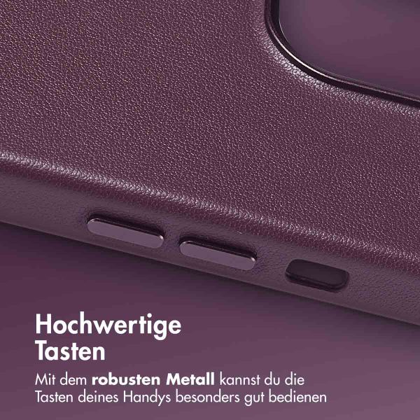 Accezz MagSafe Leather Backcover für das iPhone 13 Pro - Heath Purple