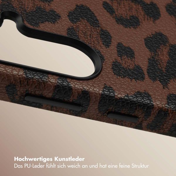 Selencia Sabi Backcover Leopardenmuster mit MagSafe Samsung Galaxy A56 - Mocha Brown