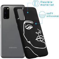 imoshion Design Hülle Samsung Galaxy S20 - Abstraktes Gesicht - Weiß