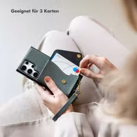 Selencia Sera HandyHülle mit Kordel und Umschlag-Kartenhalter Apple iPhone 16 - Sage Green