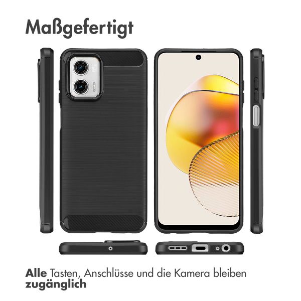 imoshion Brushed Back Cover Motorola Moto G73 - Schwarz