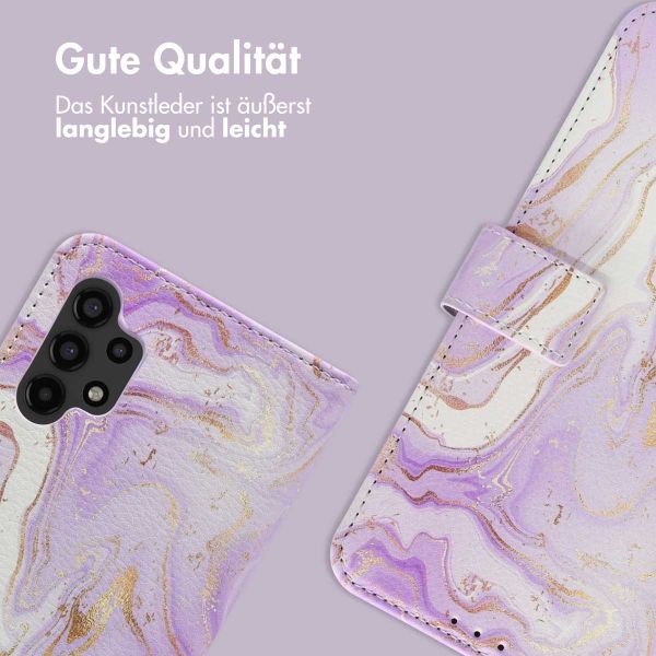 imoshion Design Klapphülle Samsung Galaxy A13 (4G) - Purple Marble