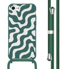 imoshion SilikonHülle design mit Band Apple iPhone SE (2022 / 2020) / 8 / 7 - Petrol Green Groovy