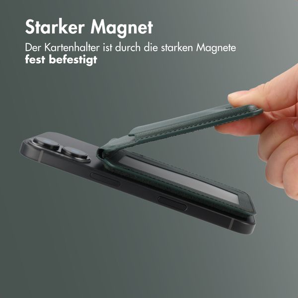 Accezz Magnetische Leder-Wallet mit Standfunktion - Geeignet für Apple Find My - Cedar Green