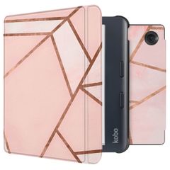 imoshion Design Slim Hard Case Sleepcover mit Stand Kobo Libra Colour - Pink Graphic