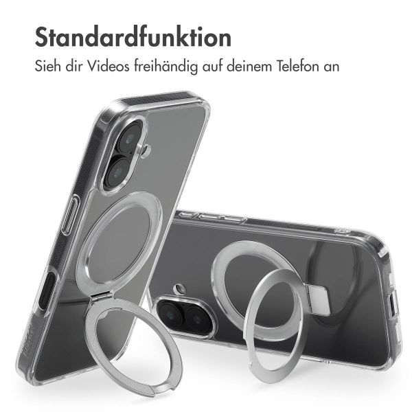 Accezz Ring Stand Backcover mit MagSafe für das iPhone 16 - Transparent