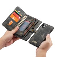 CaseMe Luxuriöse 2-in-1-Portemonnaie-Klapphülle Leder Schwarz iPhone 11