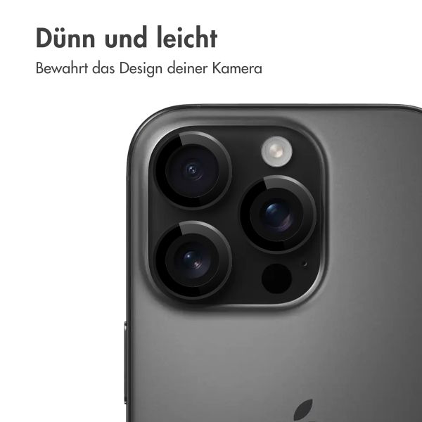 imoshion 2er-Pack Objektivschutz für Kamera für das Apple iPhone 16 Pro / 16 Pro Max - Schwarz / Titanium