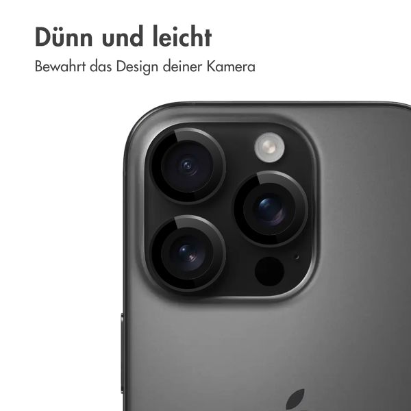 imoshion 2er-Pack Objektivschutz für Kamera für das iPhone 16 Pro / 16 Pro Max - Schwarz / Titanium