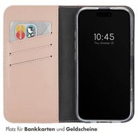 Selencia Echtleder Klapphülle für das iPhone 16 Plus - Dusty Pink