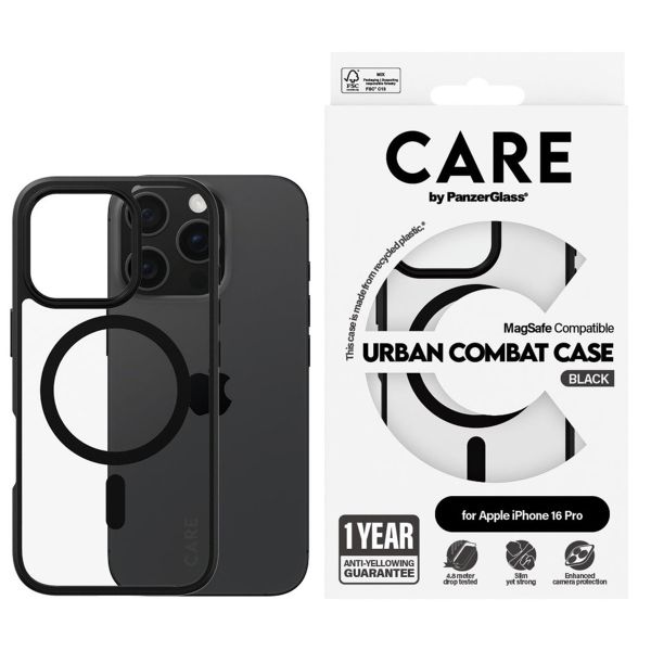 CARE by PanzerGlass Urban Combat Case MagSafe Apple iPhone 16 Pro - Urban Combat Black