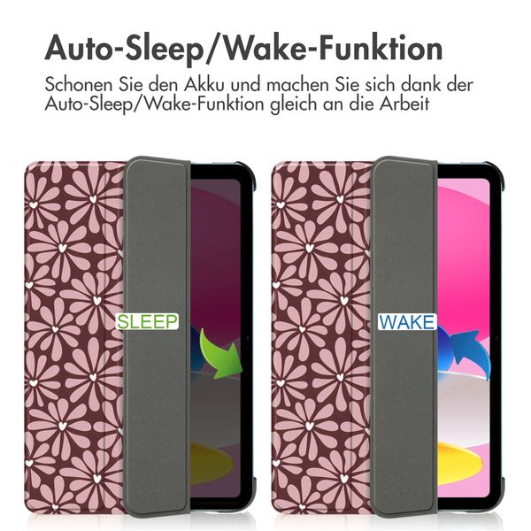 imoshion Design Trifold Klaphülle Apple iPad 11 (2025) 11 Zoll A16 / iPad 10 (2022) 10.9 Zoll - Bloom Love Blush