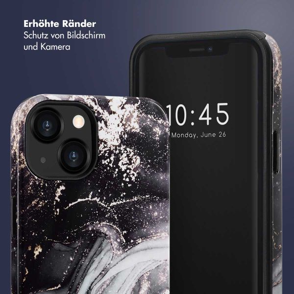 Selencia Vivid Tough Back Cover für das iPhone 13 - Chic Marble Black