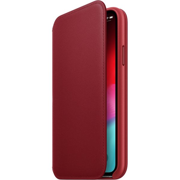 Apple Leather Folio Klapphülle Rot für das Apple iPhone Xs / X