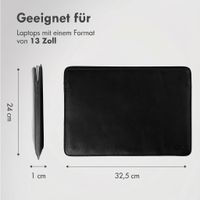 Accezz Leather Laptop Hülle Apple MacBook 13 Zoll - Laptop Sleeve - Schwarz