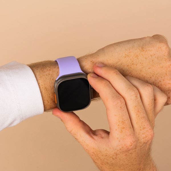 imoshion Silikon-Armband⁺ für  Apple Watch Series 1 t/m 11 / SE / Ultra (44/45/46/49 mm) - Größe M/L - Lila / Lilac
