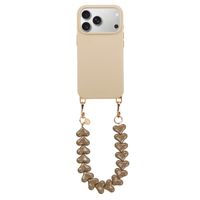 Selencia Rivièra MagSafe Backcover mit abnehmbaren Haken für das Apple iPhone 17 Pro Max - Milky Latte + Lova Handykette - Mocha Brown