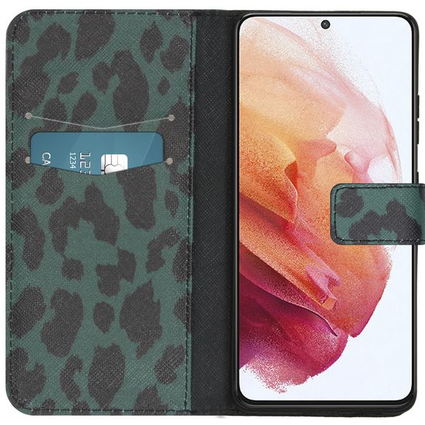 imoshion Design TPU Klapphülle Samsung Galaxy S21 Ultra - Green Leopard