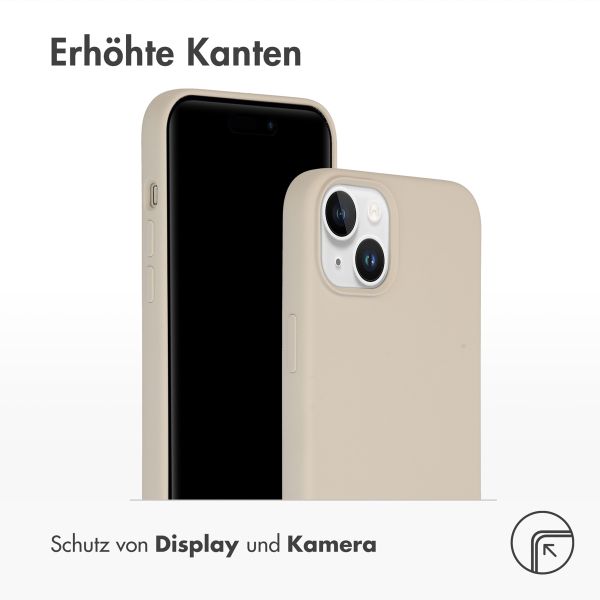 Accezz Liquid Silikoncase für das iPhone 15 Plus - Stone