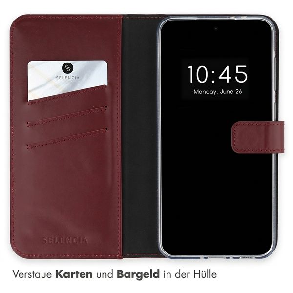 Selencia Echtleder Klapphülle Samsung Galaxy A36 / A56 - Burgundy
