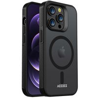 Accezz Rugged Frosted Back Cover mit MagSafe iPhone 14 Pro - Schwarz