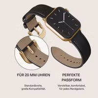 Burga Armband aus echtem Leder für Apple Watch Series 1 - 11 / SE / Ultra (44/45/46/49 mm) - Don't Text / Gold