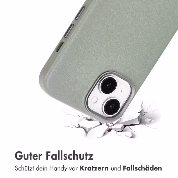 Accezz MagSafe Leather Backcover Apple iPhone 15 - Light Grey