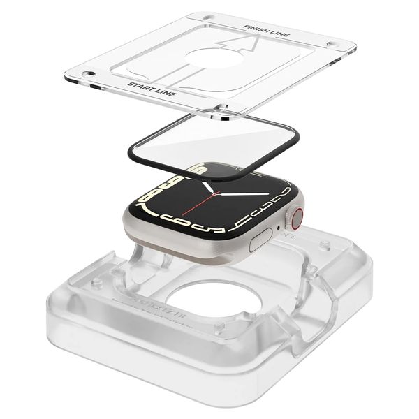 Spigen Pro Flex EZ Fit Displayschutzfolie mit Applikator für die Apple Watch Apple Watch Series 7/8/9 - 41 mm - Transparent