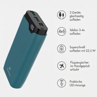 imoshion Powerbank 20.000 mAh - 22,5W Schnellladegerät - USB-C / USB-A - Petrol Green
