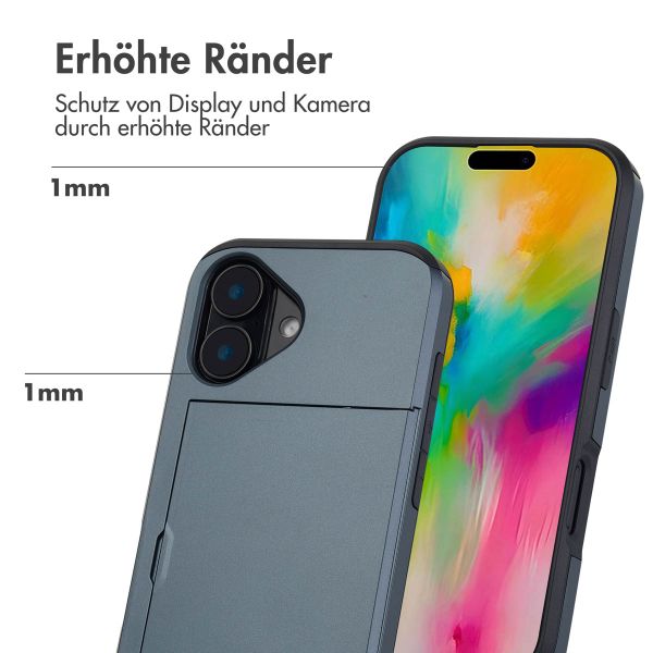 imoshion Backcover mit Kartenfach für das iPhone 16 - Dunkelblau