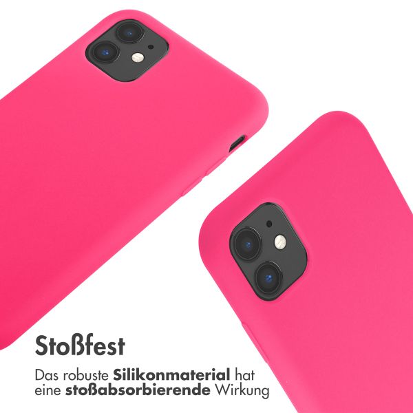 imoshion Silikonhülle mit Band für das iPhone 11 - Rosa fluoreszierend