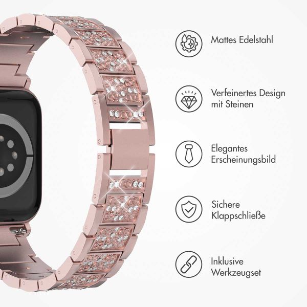 Selencia Sparkle Armband für die Apple Watch Series 1 bis 9 / SE (38/40/41 mm) | Series 10 (42 mm) - Pink