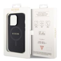 Guess Saffiano MagSafe Back Cover für das iPhone 15 Pro Max - Schwarz