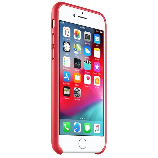 Apple Leder-Case Rot für das Apple iPhone SE (2022 / 2020) / 8 / 7