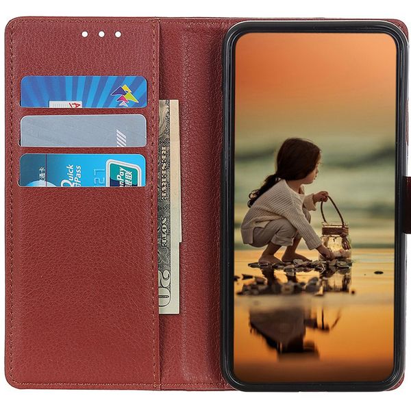 Litchi Klapphülle für das Oppo A52 / A72 / A92 - Braun