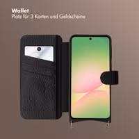 Selencia Riva Bookcase mit MagSafe und Handgelenkband Samsung Galaxy A57 (5G) - Schwarz