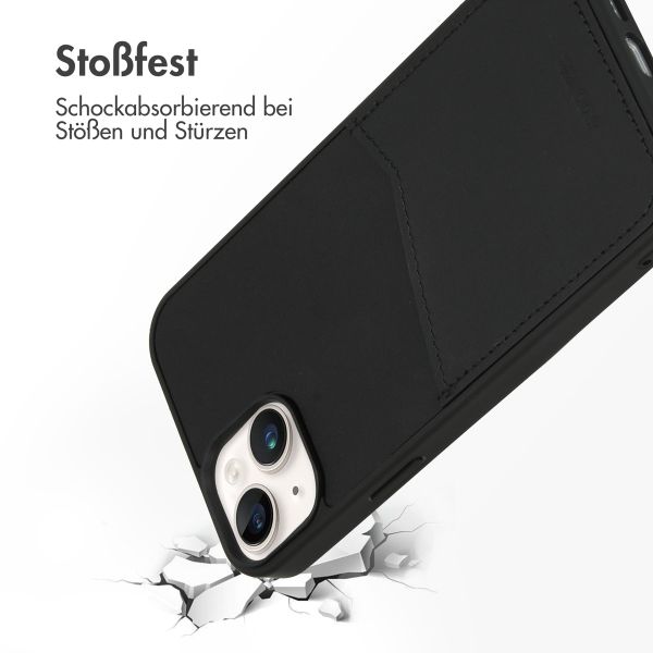 Accezz Premium Leather Card Slot Back Cover für das Apple iPhone 14 Plus - Schwarz
