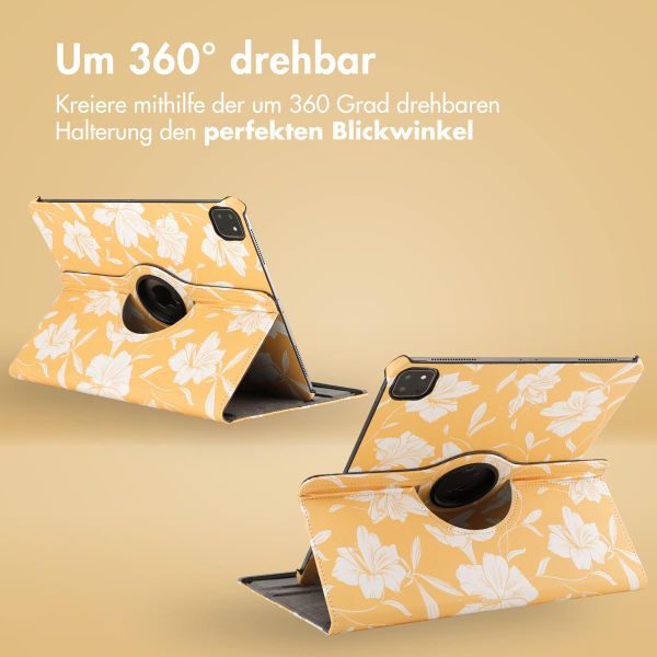 imoshion 360° drehbare Design Klapphülle für das iPad Pro 13 (2024) M4 - Yellow Flowers