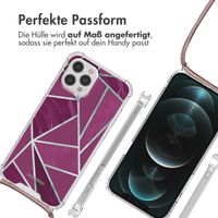 imoshion Design Hülle mit Band Apple iPhone 12 (Pro) - Bordeaux Graphic
