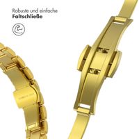 Selencia Slim Stahlgliederarmband für die Apple Watch Series 1 bis 9 / SE (38/40/41 mm) | Series 10 (42 mm) - Gold