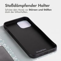 imoshion Design Klapphülle Apple iPhone 12 (Pro) - Smoke Green Flowers