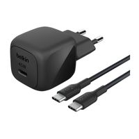 Belkin BoostCharge Kompakte USB-C-Ladegerät 25W mit USB-C-auf-USB-C-Kabel - 1 Meter - Schwarz