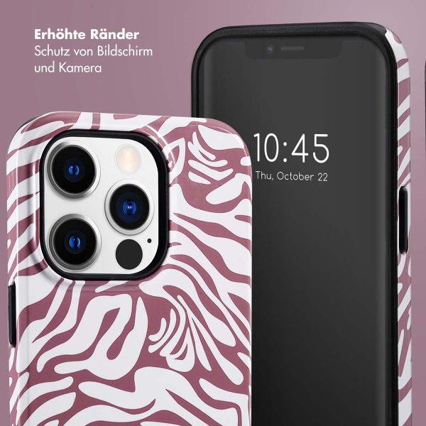 Selencia Vivid Tough Back Cover für das iPhone 14 Pro - Trippy Swirl Dark Rose