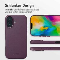 Accezz MagSafe Leather Backcover für das iPhone 16 - Heath Purple