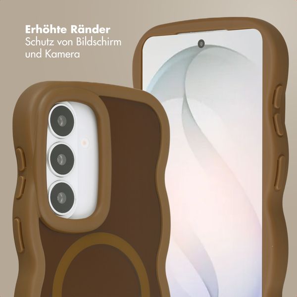 Selencia Wavy Backcover mit MagSafe Samsung Galaxy S26 - Mocha Brown
